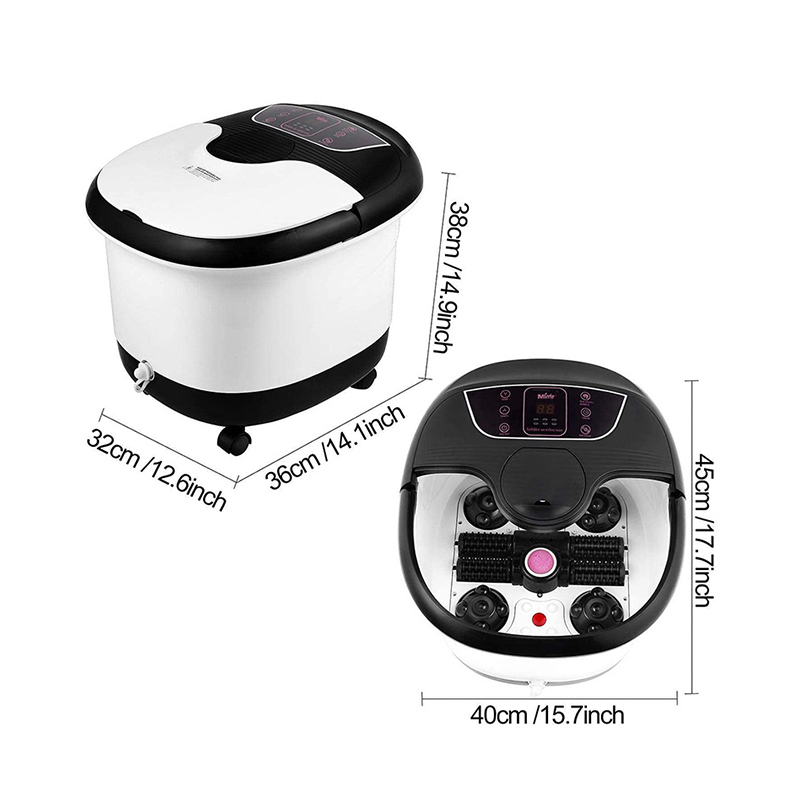 Automatisches Fuß-Whirlpool-Massagegerät MM-18C mit 8 Massagerollen und Bimsstein