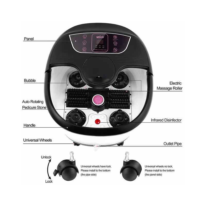 Automatisches Fuß-Whirlpool-Massagegerät MM-18C mit 8 Massagerollen und Bimsstein