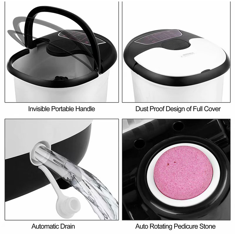 Automatisches Fuß-Whirlpool-Massagegerät MM-18C mit 8 Massagerollen und Bimsstein